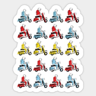 Retro Scooter, Classic Scooter, Scooterist, Scootering, Scooter Rider, Mod Art Sticker